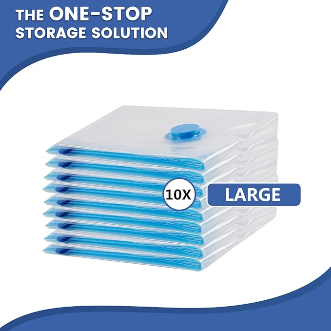 Vacuum Storage Bags, 10 Large Space Saver Bags Compression for Comforters, Bedding and Blankets, Vacuum Sealed Bags Clothes Storage Travel Essentials-NeatNest