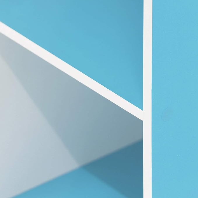 Furinno Luder Bookcase / Book / Storage , 11-Cube, White/Light Blue-NeatNest