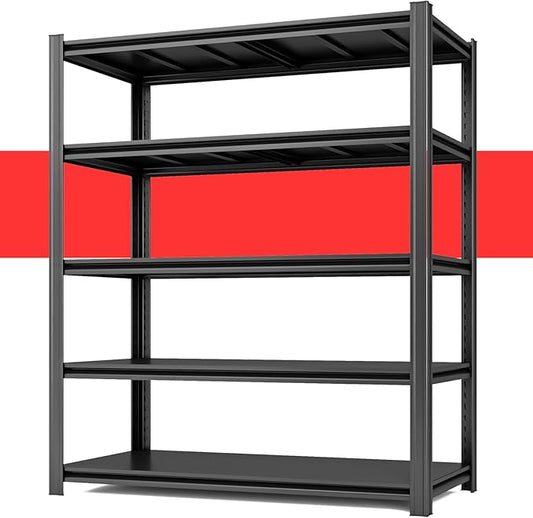 84" H x 55.12" W 5 Tier Metal Garage Shelves, 3000 LBS Heavy Duty Adjustable Storage Shelving Unit for Warehouse, Basement, Kitchen, Store Display, Flower Stand, Office, Classroom, 23.62" D-NeatNest
