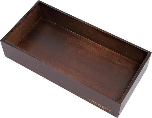 Bamboo Drawer Organizer - Kitchen Utensil Organizer Silverware Tray Cutlery Holder，Office Desk Supplies and Accessories,12 * 5.9 * 2.6,Nut-brown-NeatNest