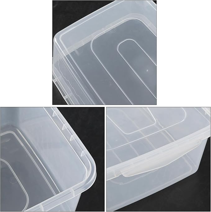 2 Packs 16 L Plastic Storage Containers with Latching Lid, Commercial Pizza Dough Proofing Box, Clear Pizza Dough Containers