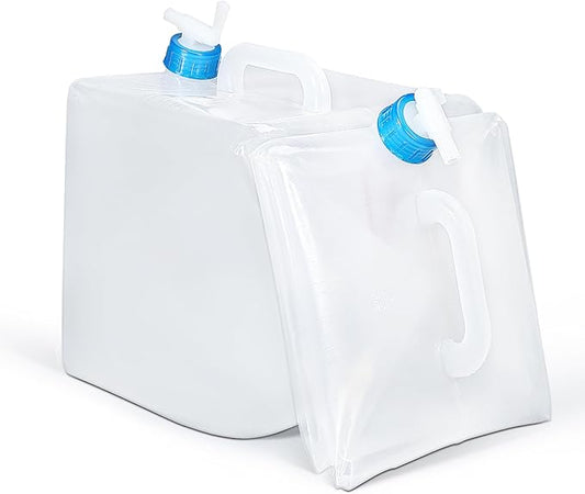 2 Pack Collapsible Water Container with Spigot, Foldable Cube Water Jugs Portable Water Storage for Outdoors Camping Hiking Disaster Preparedness & Survival Gear 1.4/2.6/4/5.3 Gallon-NeatNest