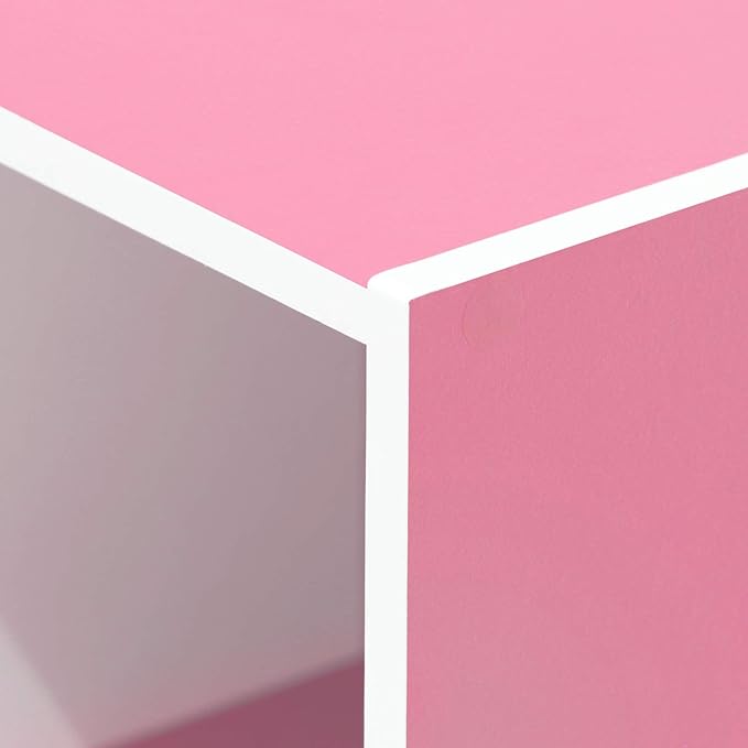 Furinno Luder Bookcase / Book / Storage , 11-Cube, White/Pink-NeatNest