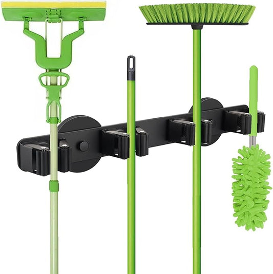 Strong Magnetic Mop Broom Holder, Heavy Duty Magnetic Mop Hanger for Refrigerators, Magnet Wall Mount Broom Holder for Cleaning Tools, Anti-slip Storage Rack for Home Kitchen Workshop Laundry Garage-NeatNest