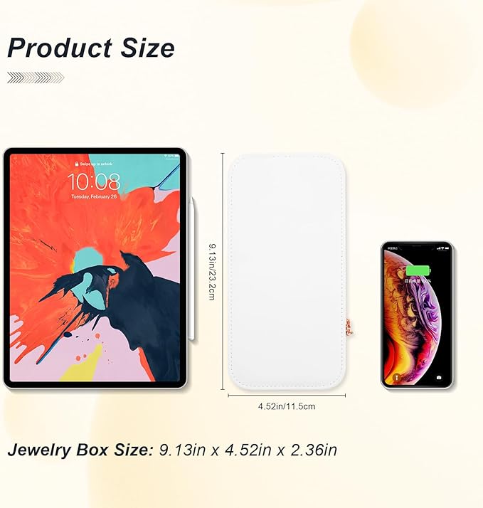 Jewelry Box Small Jewelry Boxes, PU Leather Portable Travel Jewelry Case, Large Capacity for Rings Earrings Necklaces Bracelets Watch, White C-NeatNest