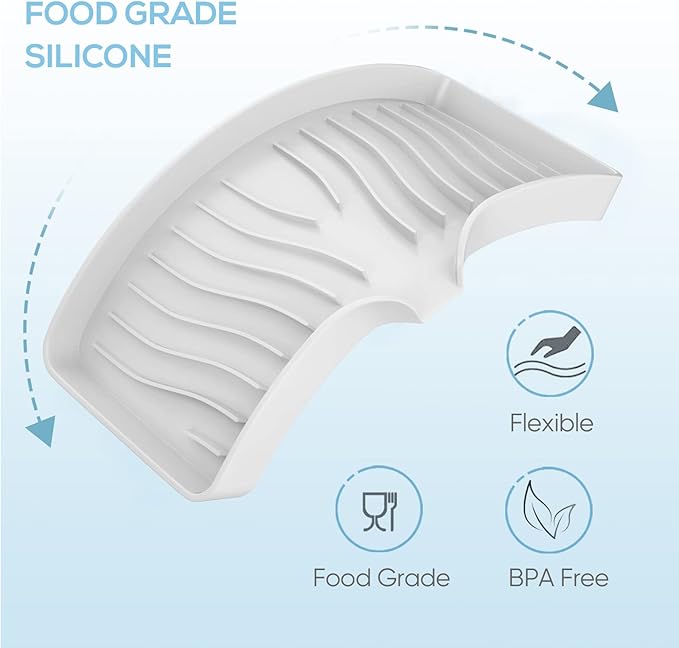 Kitchen Sink Tray,Self Draining Kitchen Soap Tray Soap Holder Silicone Sponge Holder for Kitchen Sink,Kitchen Bathroom Sink Caddy Sink Organizer for Sponge,Soap Dispenser,Dish Scrubber,Palm Brush-NeatNest