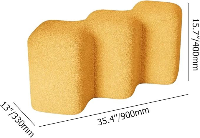 LOVEDIMA Modern Yellow Entryway Bench Boucle Upholstered Ottoman End of Bed Bench