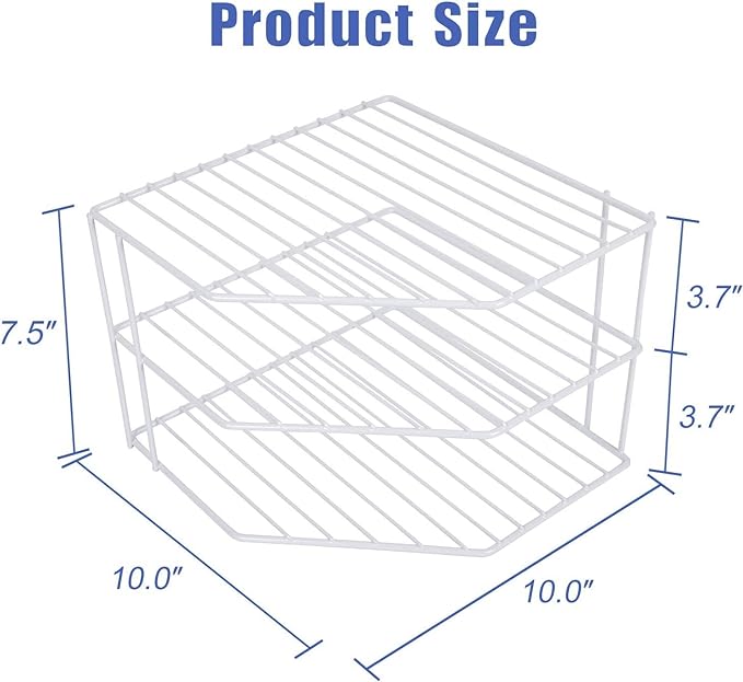 AKAZA 3-Tier Corner Shelf Counter and Cabinet Organizer - Cabinet Storage Shelf Rack, Shelves，Kitchen Counter and Cabinet Shelf, Bathroom Cupboard (White)-NeatNest