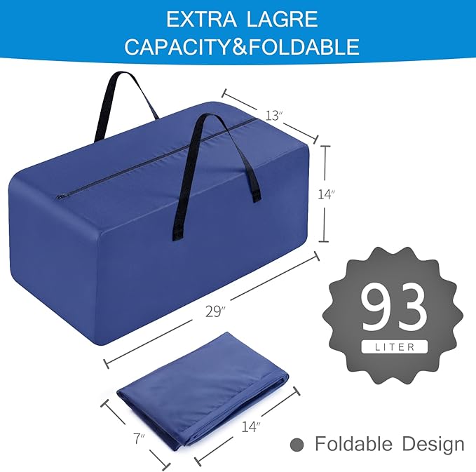 6 Pack Moving Bags with Strong Zipper & Comfortable Handles, Heavy-Duty Storage Tote Moving Supplies for Packing & Moving & Storing, College Dorm Essentials Essentials Storage Bags, Navy