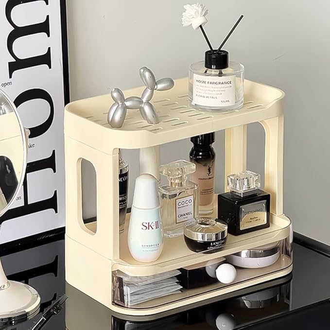 3-Tier Desk Organizers & Dispensers，Mail Holder for Office Desk Organization，Kitchen Spice Rack or Bathroom Countertop Organizer, Gift for Teachers, Classmates, and Friends (Beige)-NeatNest