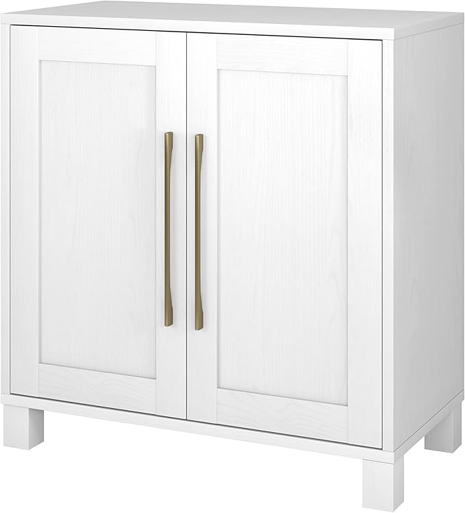 Henn&Hart 28" Wide Rectangular Accent Cabinet in Cloud White, for Home, Living Room, Bedroom, Entertainment Room, Office