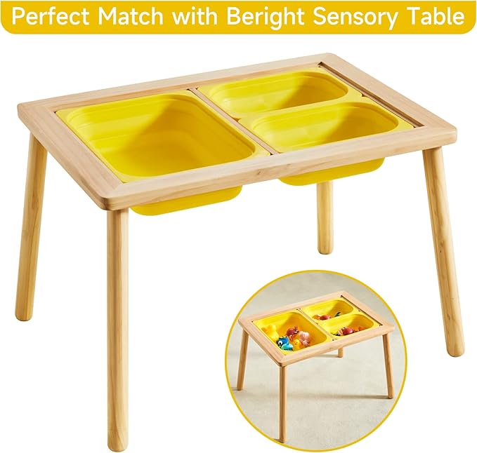 Beright 2 Pack Storage Bins, Collapsible Wash Basin Folding Dish Tub Sink, Space Saving for Dishing, Fruit, and Camping, Hiking and Home, Yellow, 2 in 1 Set-NeatNest