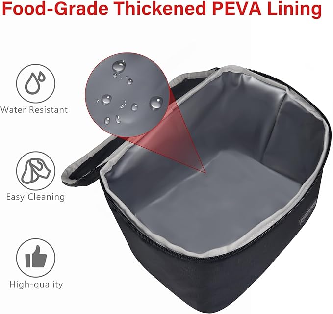 Gloppie Insulated Lunch Bag Lunch Box for Men Women Lunchbox Cooler Bag for Work Picnic, Idea for Gift, Black-NeatNest