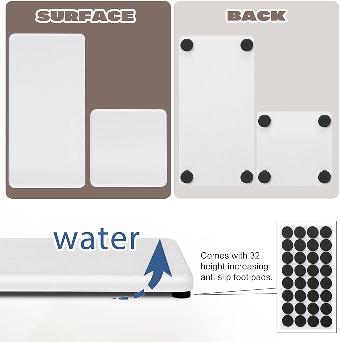4PCS Water Absorbing Stone Tray for Sink, Fast Drying Stone Sink Tray, Water Absorbent Diatomite Trays, Diatomaceous Coaster, Stones Drying Trays for Bathroom Sinks and Kitchen Counter-NeatNest