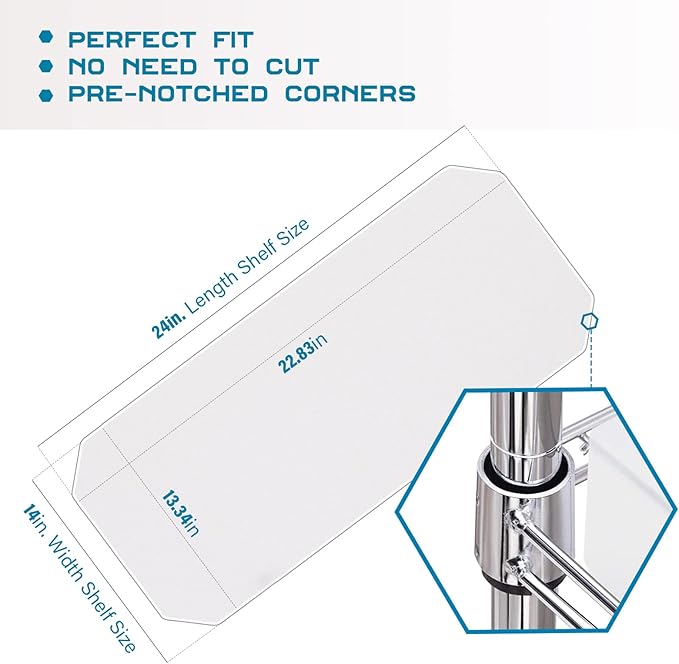 BRIAN & DANY Wire Shelf Liner 14" X 24", Heavy Duty Shelf Liners for Wire Shelving, Waterproof Protector Mats, Set of 3, Transparent-NeatNest