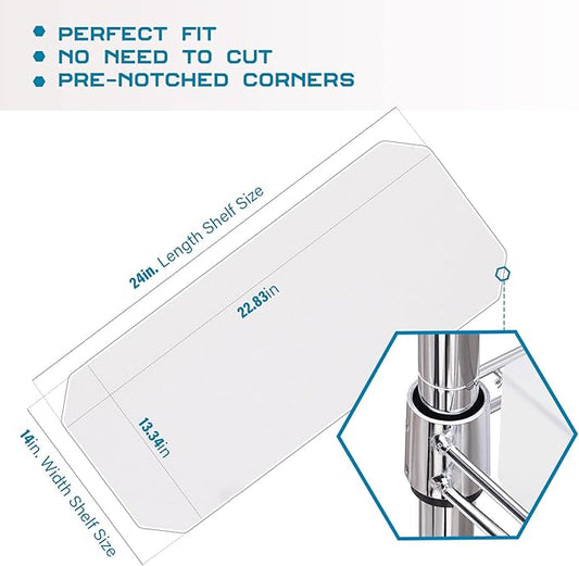 BRIAN & DANY Wire Shelf Liner 14" X 24", Heavy Duty Shelf Liners for Wire Shelving, Waterproof Protector Mats, Set of 3, Transparent-NeatNest