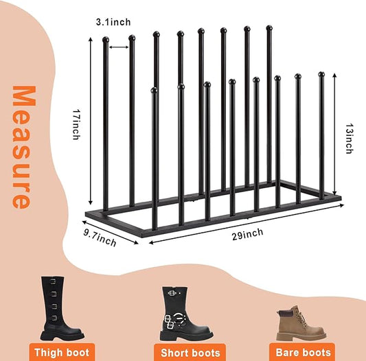 Boot Rack Shoe Cabinet Metal Shoe Rack for Closet Shoe Organizer for Closet for 8 Pairs Free Standing Shoe Racks Shoe Cabinet Storage for Entryway Bedroom, Patio Outdoor, Hallway large Boot Tray-NeatNest