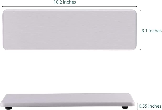 2 Pcs Water Absorbing Stone Trays, Kitchen/Bathroom Sink Soap Dish, Diatomite Tray Used for Hand Soap & Cosmetic Bottles in The Modern Home, 3.2" W x 10.2" L, White-NeatNest