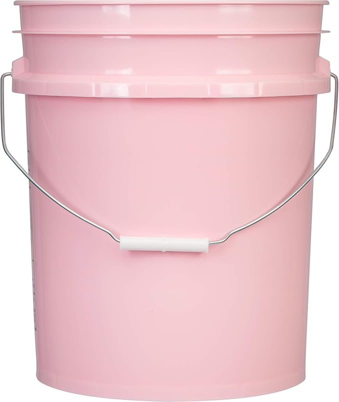 House Naturals 5 Gallon Pink Food Grade - BPA Free- Made in USA - Bucket Pail with Air Tight Screw On Lid