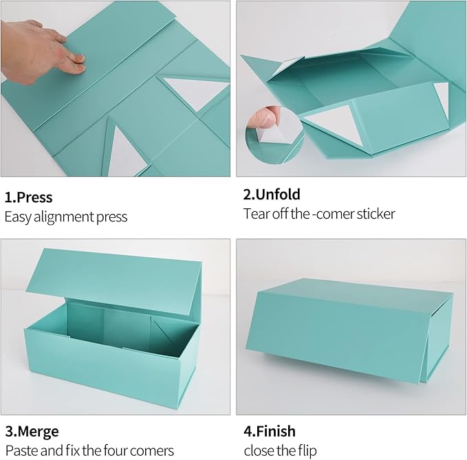 Gift Box 10" x 6" x 3" with Magnetic Closure Lid Gifts Boxs for Presents,Bridesmaid Gifts Boxe,Cute Box,Birthday Gift Boxes,Luxury for Gifts Packaging, Magnetic Gift Boxe for Wrapping Gifts (Light Blue)-NeatNest