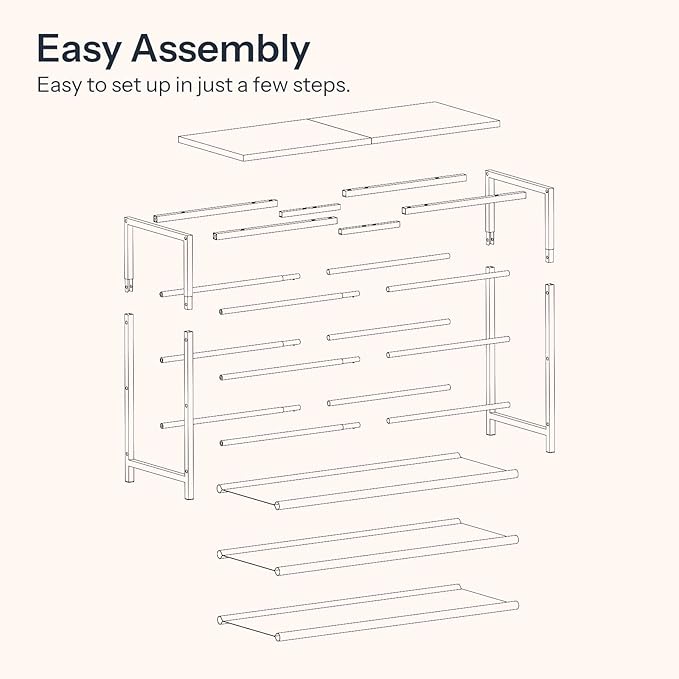 HOOBRO Shoe Rack with 3 PU Shelves, 4-Tier Shoe Storage Organizer for Closet and Entryway, Holds 9-12 Pairs of Shoes, Sturdy Metal Frame, Small Spaces, Black BB94XJ01-NeatNest