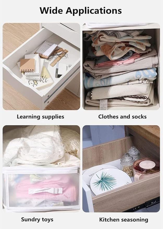 8pcs DIY Plastic Drawer Organizer Adjustable Drawer Dividers for Home Tidy Closet, Socks, Underwear, office school supplies, kitchen utensil tools (Clear Green)-NeatNest