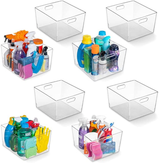 ClearSpace Clear Plastic Storage Bins – XL 8 Pack Perfect Kitchen or Pantry Organization Fridge Organizer and Storage Bins, Cabinet Organizers-NeatNest