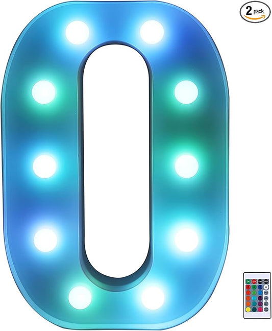Foaky Colorful LED Letter Lights with Remote,Marquee Light Up Letters Sign for Night Light Wedding/Birthday Party Battery Powered Christmas Lamp Home Bar Decoration(O)-NeatNest