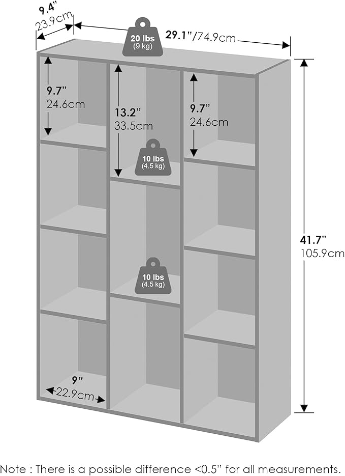 Furinno Reed 11-Cube Open Shelf Multipurpose Closet & Clothing Storage, Storage Organizer, Blackwood-NeatNest