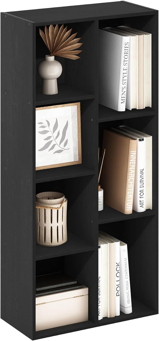 Furinno Luder 7-Cube Reversible Open Shelf, Blackwood-NeatNest