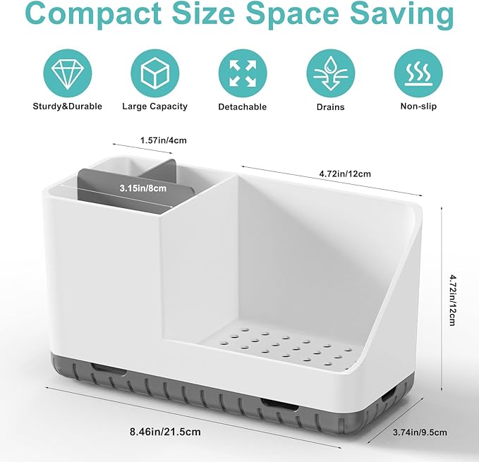 Toothbrush Holders for Bathrooms, Kids Electric Toothbrush and Toothpaste Holder with Drainage, Tooth Brush Holder for Bathroom Countertop Organizer (Grey)-NeatNest