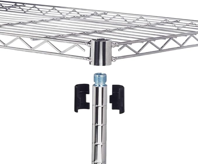 5 Tier Adjustable Storage Shelf Metal Storage Rack Wire Shelving Unit Storage Shelves for Pantry Closet Kitchen Laundry Bathroom (Silver6-5-Tier)