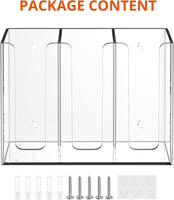 Richboom Acrylic Coffee Cup and Lid Storage Organizer Holder, 3 Compartments, Clear-NeatNest