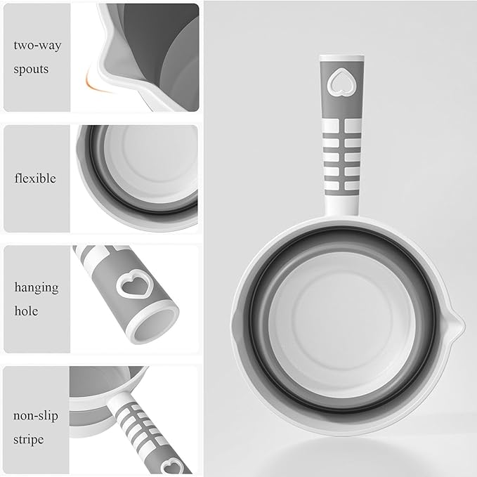 Folding Water Ladle Collapsible Water Dipper Water Scoop Foldable Bath Ladle Portable Ladle for Kitchen Bathroom Camping Travel-NeatNest