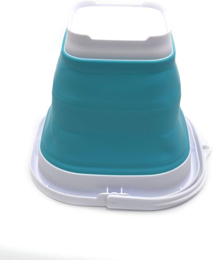 SAMMART 2.6L (0.68 Gallon) Super Mini Sqare Collapsible Plastic Bucket - Foldable Square Tub - Portable Fishing Water Pail - Space Saving Outdoor Waterpot (1, Bright Blue)-NeatNest