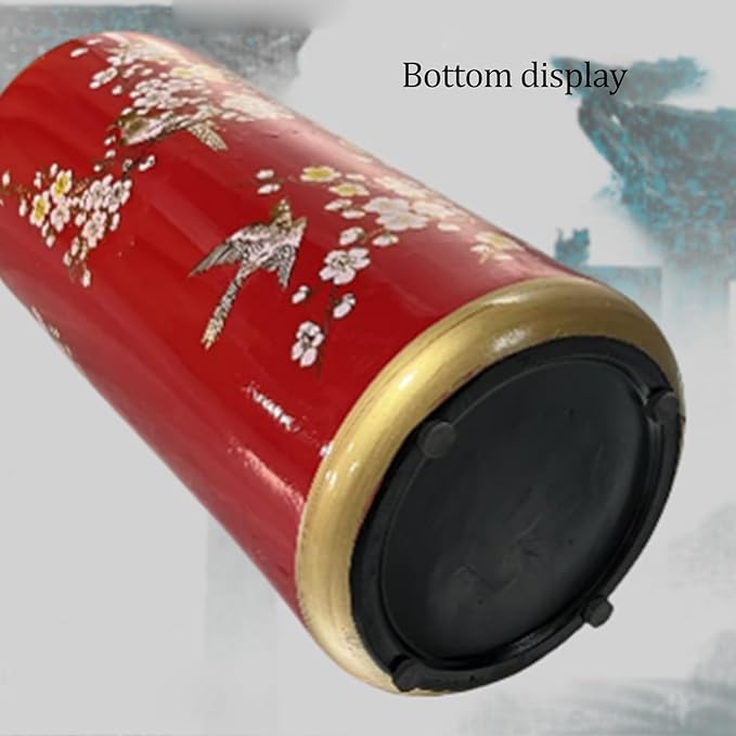 Ceramic Umbrella Stand Umbrella Holder for Entryway Hand-Made Umbrella Stand Barrels Umbrella Holder Cane Floor Standing Vase Ceramic Storage Bucket for Home Office Entrance Indoor.(Red 204)-NeatNest