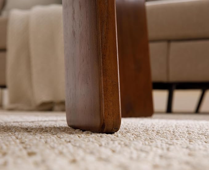 chairus 32 Inches Round Coffee Table Solid Wood Side Table Cute Circle End Table for Living Room, Home Decor, Balcony, Walnut-NeatNest