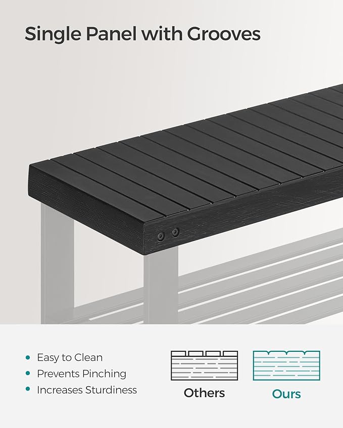 SONGMICS Shoe Rack Bench, 3-Tier Bamboo Shoe Storage Organizer, Entryway Bench, Holds Up to 286 lb, 11.3 x 35.4 x 17.8 Inches, for Entryway Bathroom Bedroom, Ink Black ULBS90B33-NeatNest