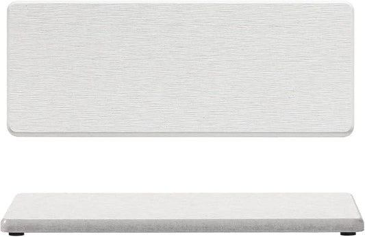 2PCS Bathroom Sink Vanity Trays, Water Absorbing Diatomite Stone Quick Drying Mat for Kitchen Counter,Faucet Splash Guard Dish Rack Soap Dispenser Sponge Holder Caddy Organizer,Beige, 9"x3.5"-NeatNest