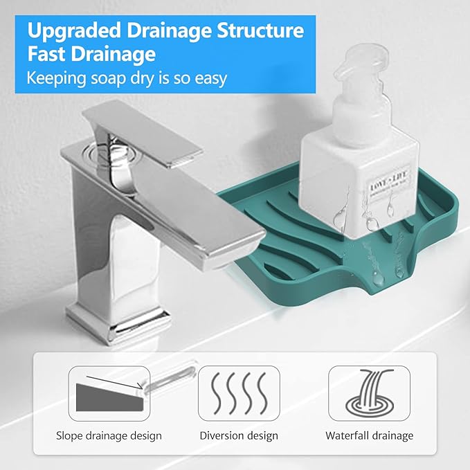 3-Pack Premium Soap Dishes, Easy to Clean Soft Silicone Self Draining Tray/Holder for Shower, Bathroom, Kitchen, Bathtub - Keep Soap Dry, Extend Life-NeatNest