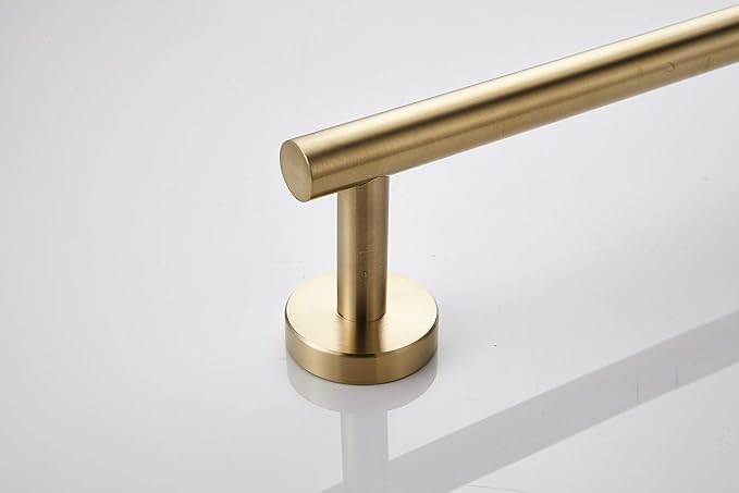 TocTen Bath Towel Bar - Thicken SUS304 Stainless Steel Bathroom Towel Holder, Towel Rod for Bathroom Heavy Duty Wall Mounted Towel Rack Hanger (24IN, Gold)