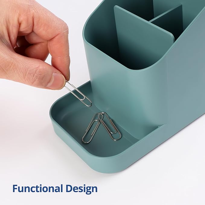 BLUE GINKGO Desk Holder – Korean-Made Office Organizer for Pencils, Pens, Notes, and Desk Supplies (Green)-NeatNest