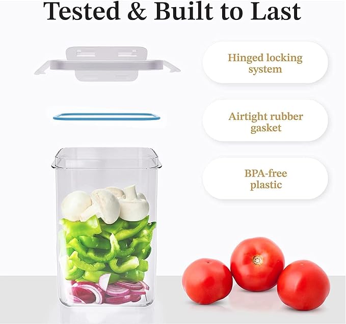 Chef's Path Ultra Large - 48 Pack Food Storage Containers | Kitchen and Pantry Organization Canisters for Cereal, Dry Food, Flour and Sugar, BPA Free, Includes 24 Labels-NeatNest