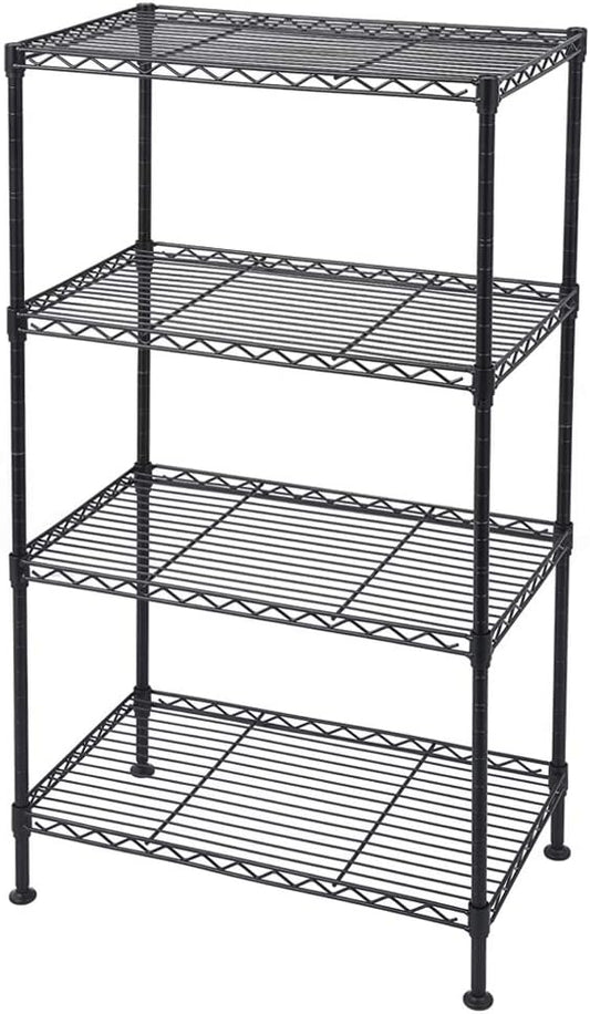 4 Tier Adjustable Storage Shelf Metal Storage Rack Wire Shelving Unit Storage Shelves Metal for Pantry Closet Kitchen Laundry (Black8)
