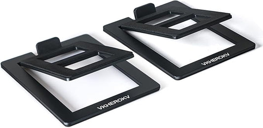 C-1 Desktop Speaker Stands for Small Speakers，Tilted Tabletop Steel Computer Speaker Stands(Pair)，L15.2 x W11.4 x H3.8 Centimetres (Black)-NeatNest