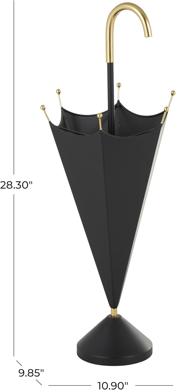 Deco 79 Umbrella Stand, 11" x 10" x 28", Black-NeatNest