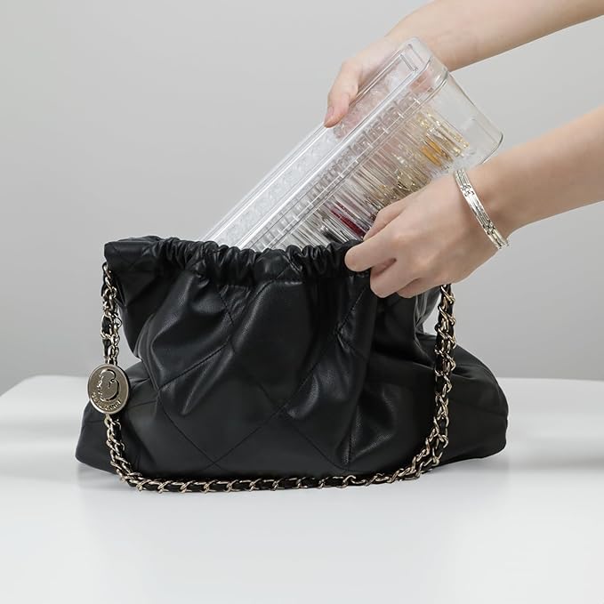 Clear Travel Jewelry Organizer Box, Rectangular Plastic Storage Container with 15 Sturdy Portable Small Cases for Organizing Beads, Crafts, Earrings, Rings, Necklaces, Small Parts in Drawer-NeatNest