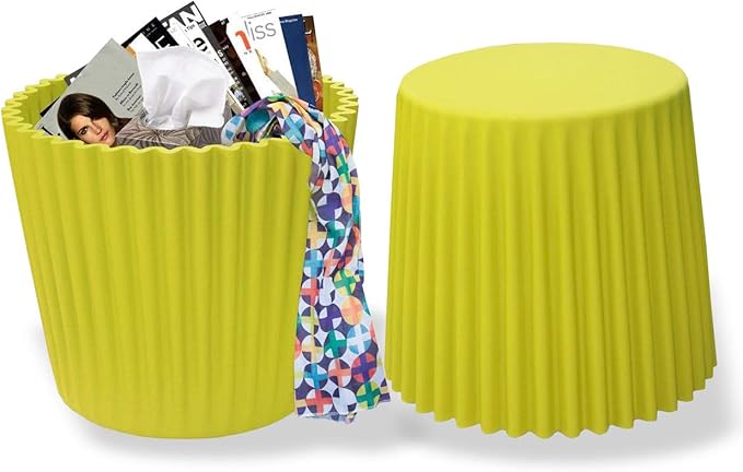 2xhome Modern Stackable Stool Chair | Versatile Plastic Molded Coffee Table Ottoman | Weather Resistant for Indoor Outdoor Use, Yellow