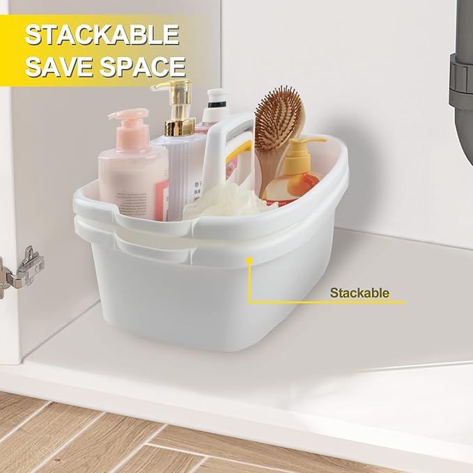 Shower Caddy Plastic Portable Basket Storage Organizer with handle,Bath Caddy Tote,Cleaning Supply Organizer,Cleaning caddy 2 Pack Caddy with 2Pack wipes for Bathroom