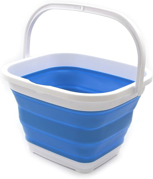 SAMMART 11L (2.9 Gallon) Collapsible Rectangular Handy Bucket (1, Blue)-NeatNest